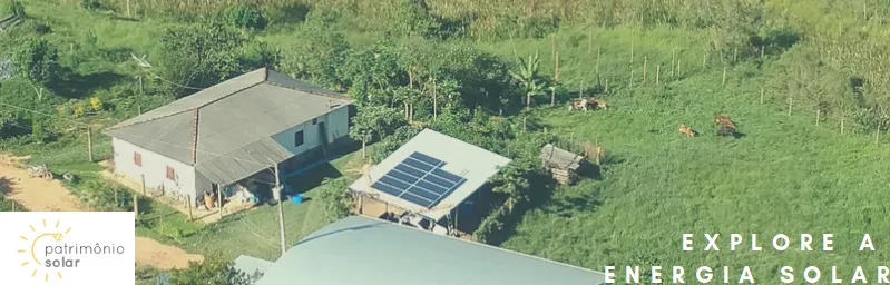 Sistema de energia solar fotovoltaica instalado em propriedade rural